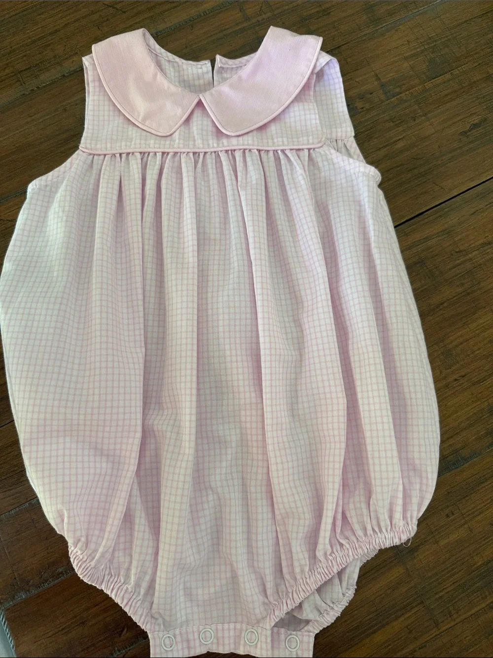 Pink Check Bubble One-Piece Romper